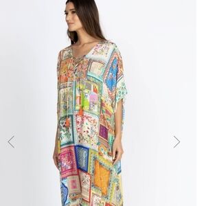 Johnny Was Multicolor Patchwork Maxi Dress in Blue, Orange, Pink, Green
